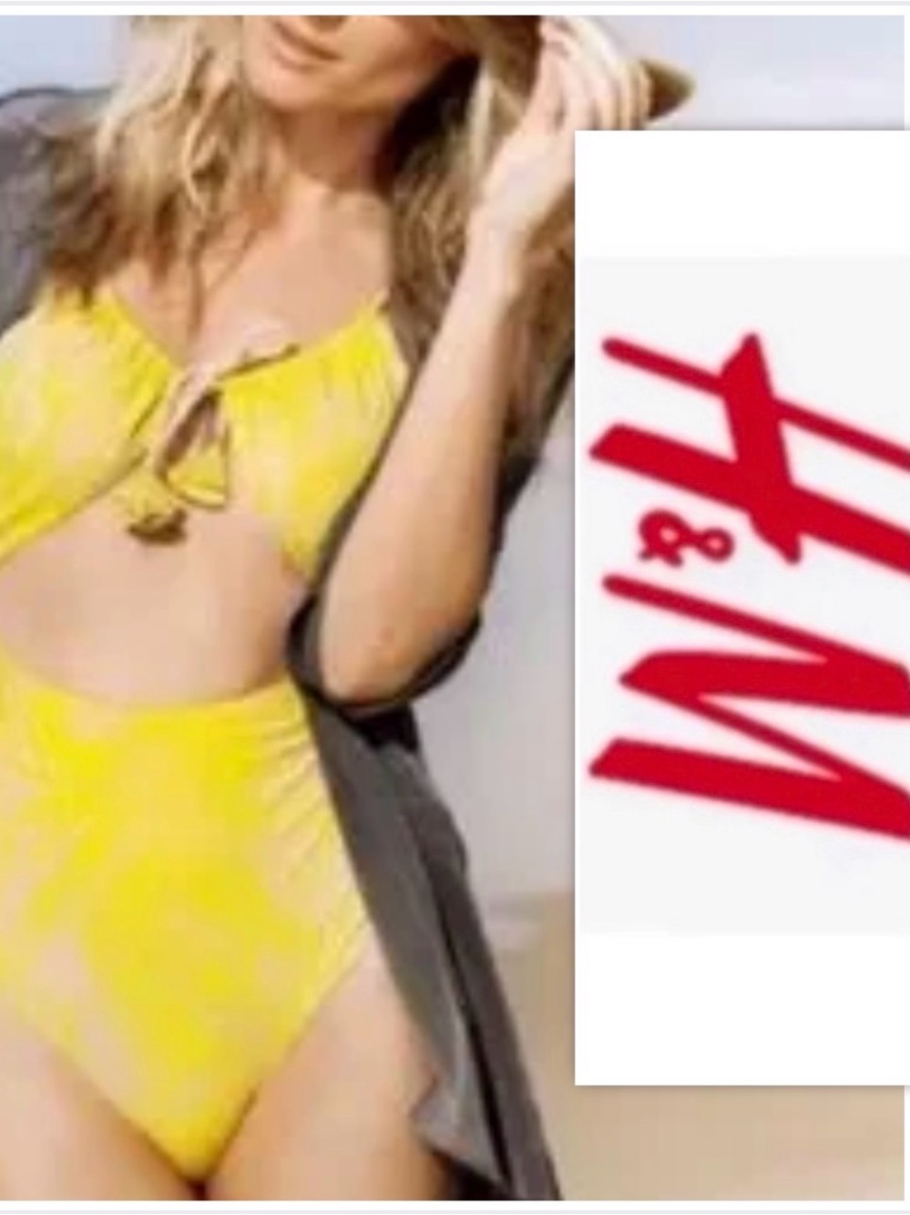 H&M Yellow Cut-Out One Piece Swimsuit